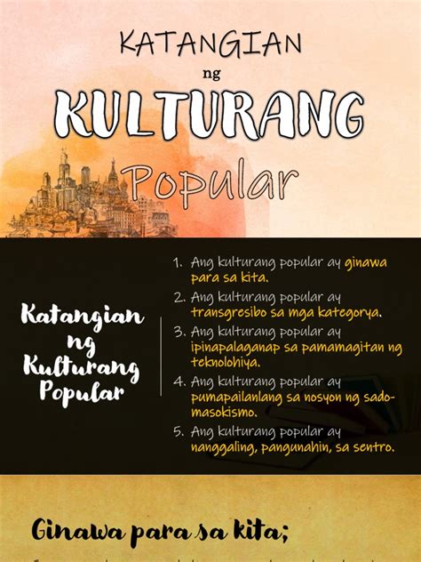 KATANGIAN NG KULTURANG POPULAR by mylene pajo on Prezi.